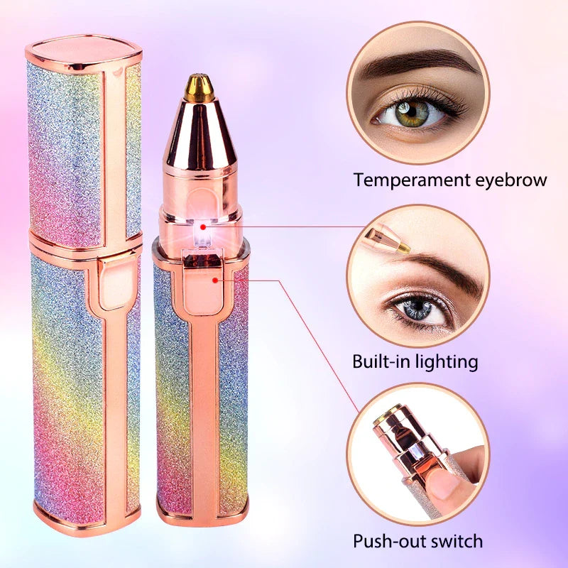 2 in 1 Eyebrow Trimmer & Facial Hair Remover | Rechargeable | Imported