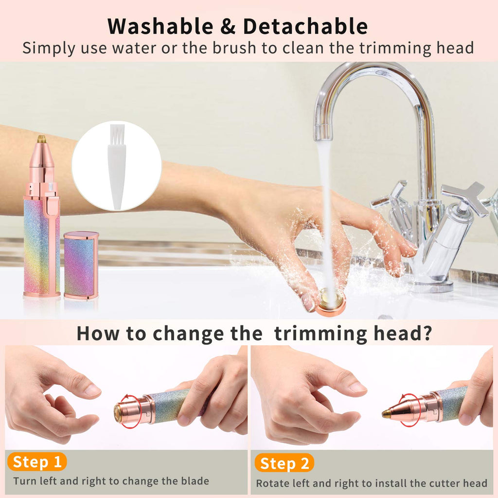 2 in 1 Eyebrow Trimmer & Facial Hair Remover | Rechargeable | Imported