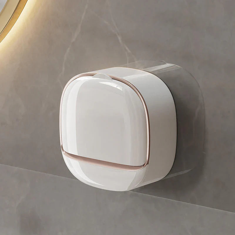 Soap Holder 3pcs Set with Lid Drain Bathroom Soap Dish No Drill Soap Box Organizer