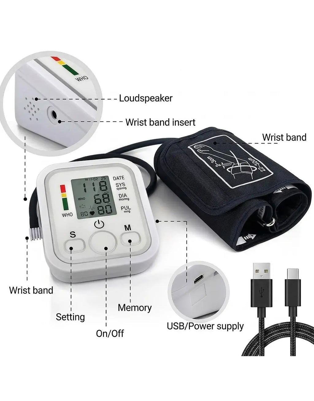Arm Style Digital Blood Pressure Monitor Machine – Best BP Apparatus for Home & Clinic Use