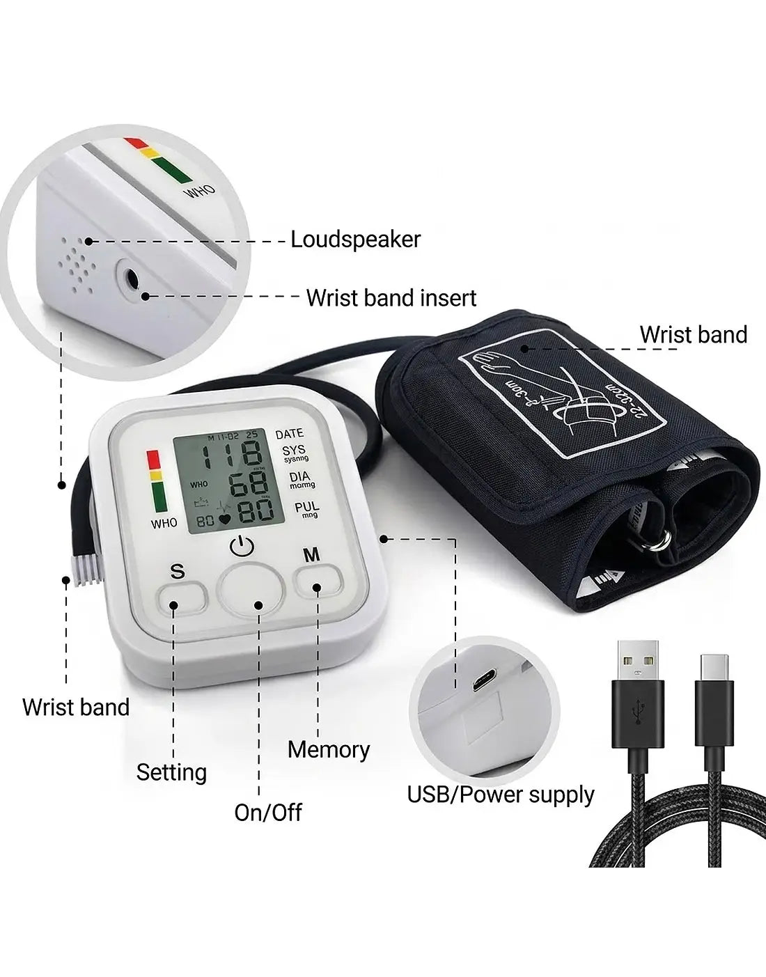 Arm Style Digital Blood Pressure Monitor Machine – Best BP Apparatus for Home & Clinic Use