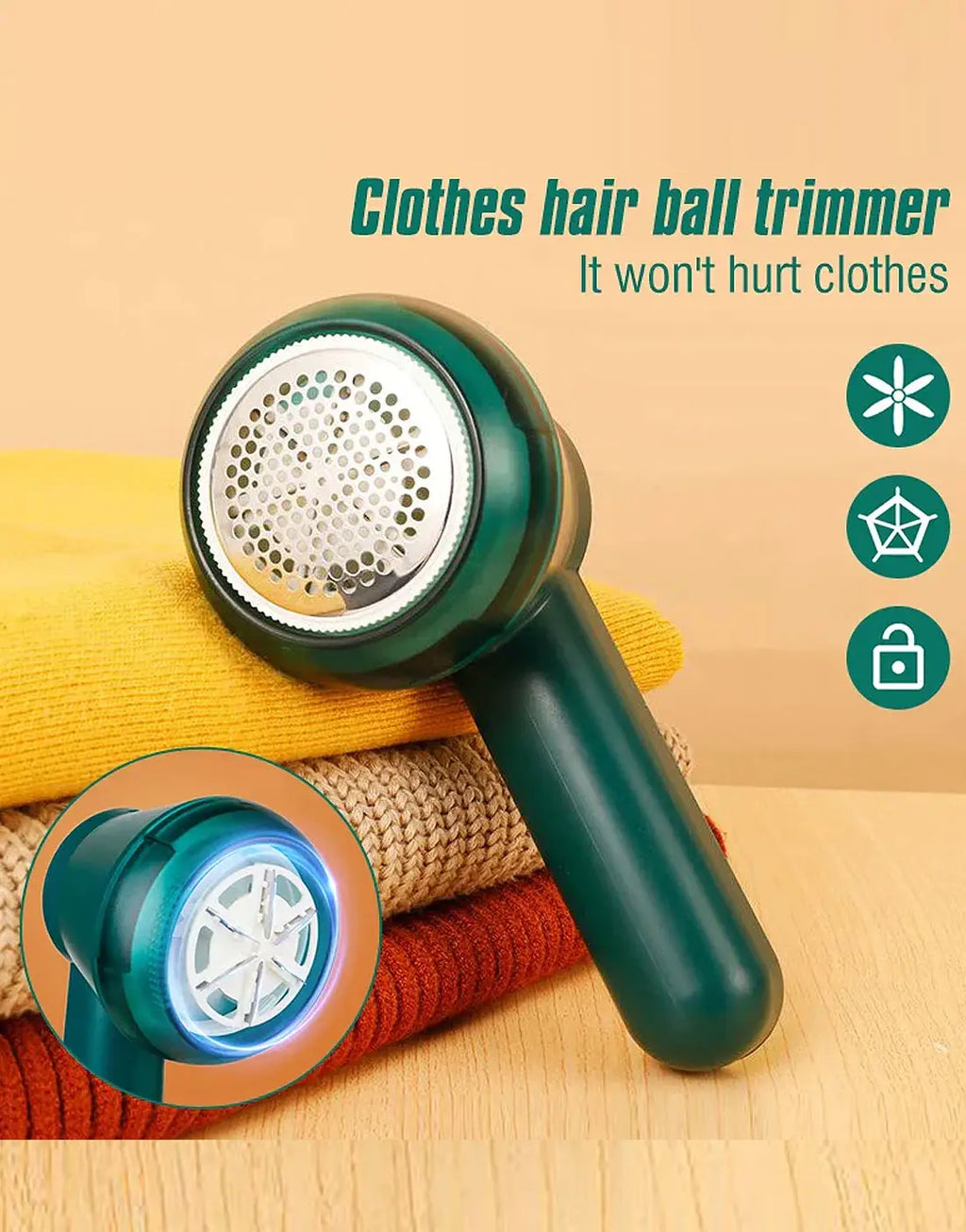 Rechargeable Electric Lint Remover for Clothes - Fabric Shaver, Fuzz Cleaner & Hair Ball Trimmer