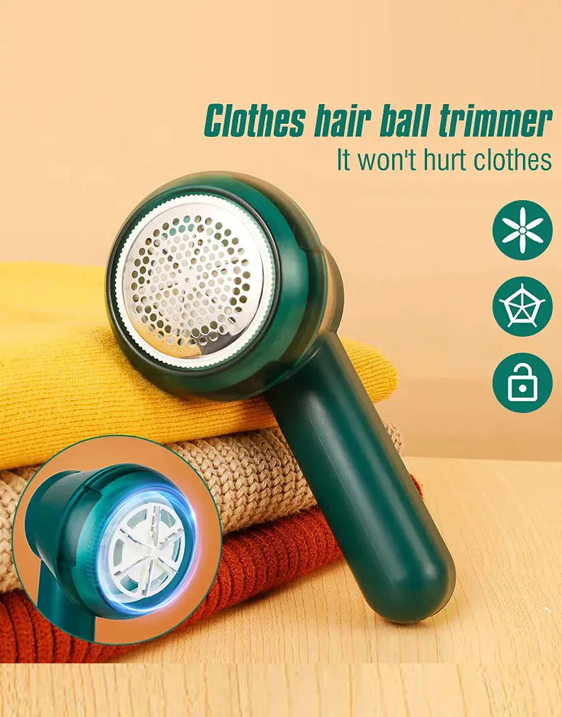 Rechargeable Electric Lint Remover for Clothes - Fabric Shaver, Fuzz Cleaner & Hair Ball Trimmer