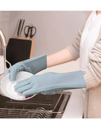 Pair of Silicone Kitchen Dish Washing Gloves