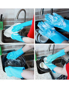 Pair of Silicone Kitchen Dish Washing Gloves