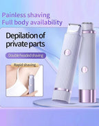 BLAWLESS 2-in-1 Electric Shaver & Trimmer – USB Rechargeable Double Head Hair Remover for Women