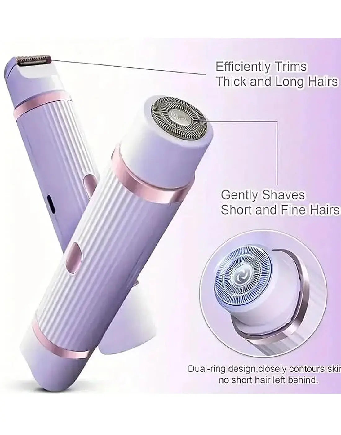 BLAWLESS 2-in-1 Electric Shaver & Trimmer – USB Rechargeable Double Head Hair Remover for Women