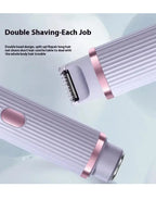 BLAWLESS 2-in-1 Electric Shaver & Trimmer – USB Rechargeable Double Head Hair Remover for Women