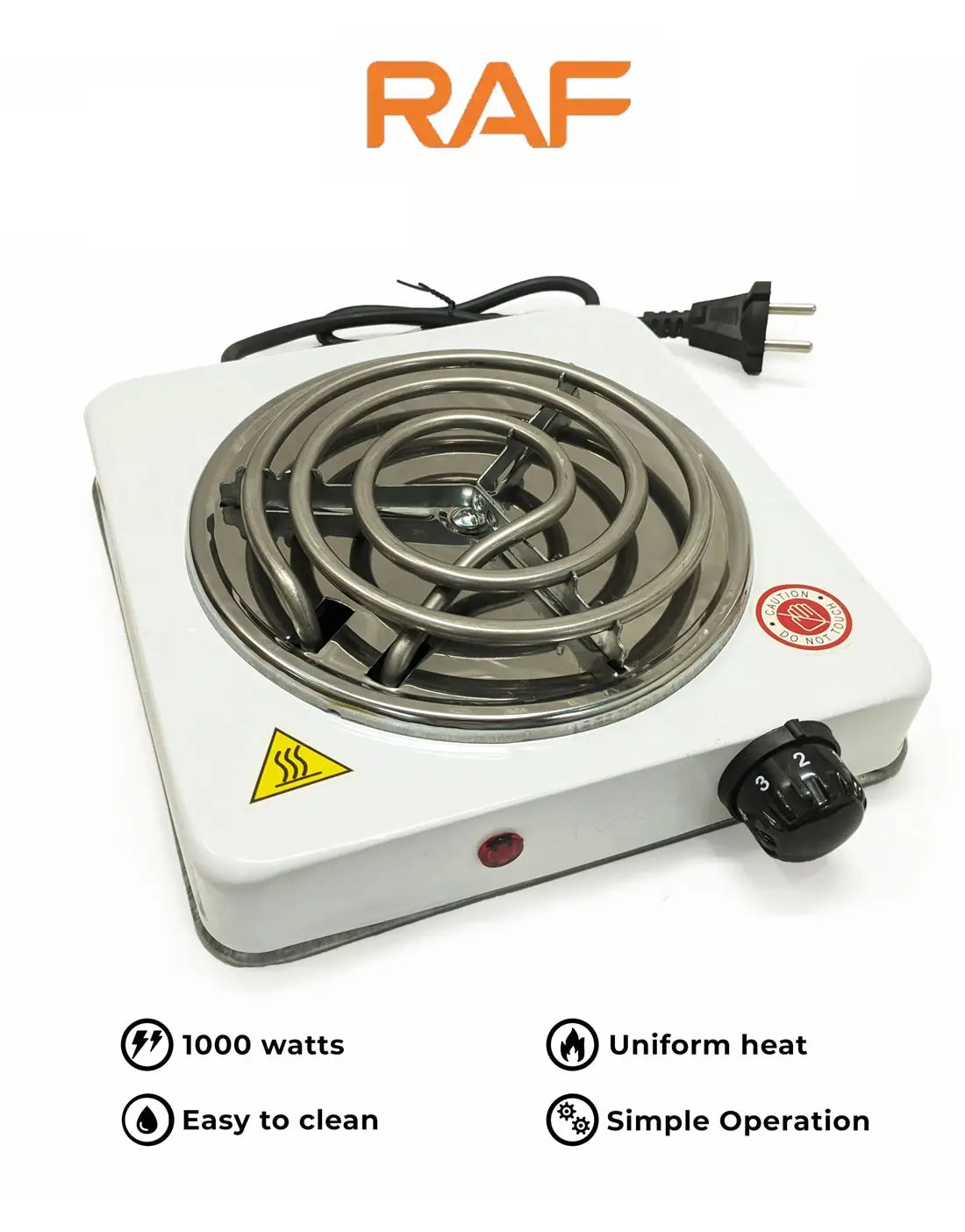 RAF 1000W Portable Electric Stove — Hot Plate Electric Cooker R.8010B