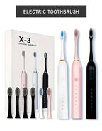 Rechargeable X-3 Sonic Electric Toothbrush with 4 Detachable Bristles