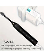 Rechargeable X-3 Sonic Electric Toothbrush with 4 Detachable Bristles