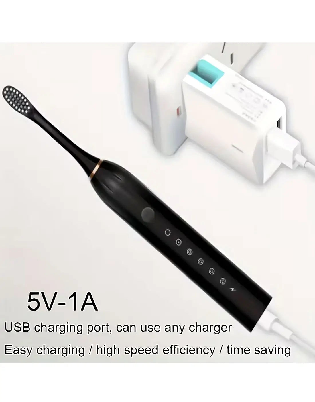 Rechargeable X-3 Sonic Electric Toothbrush with 4 Detachable Bristles