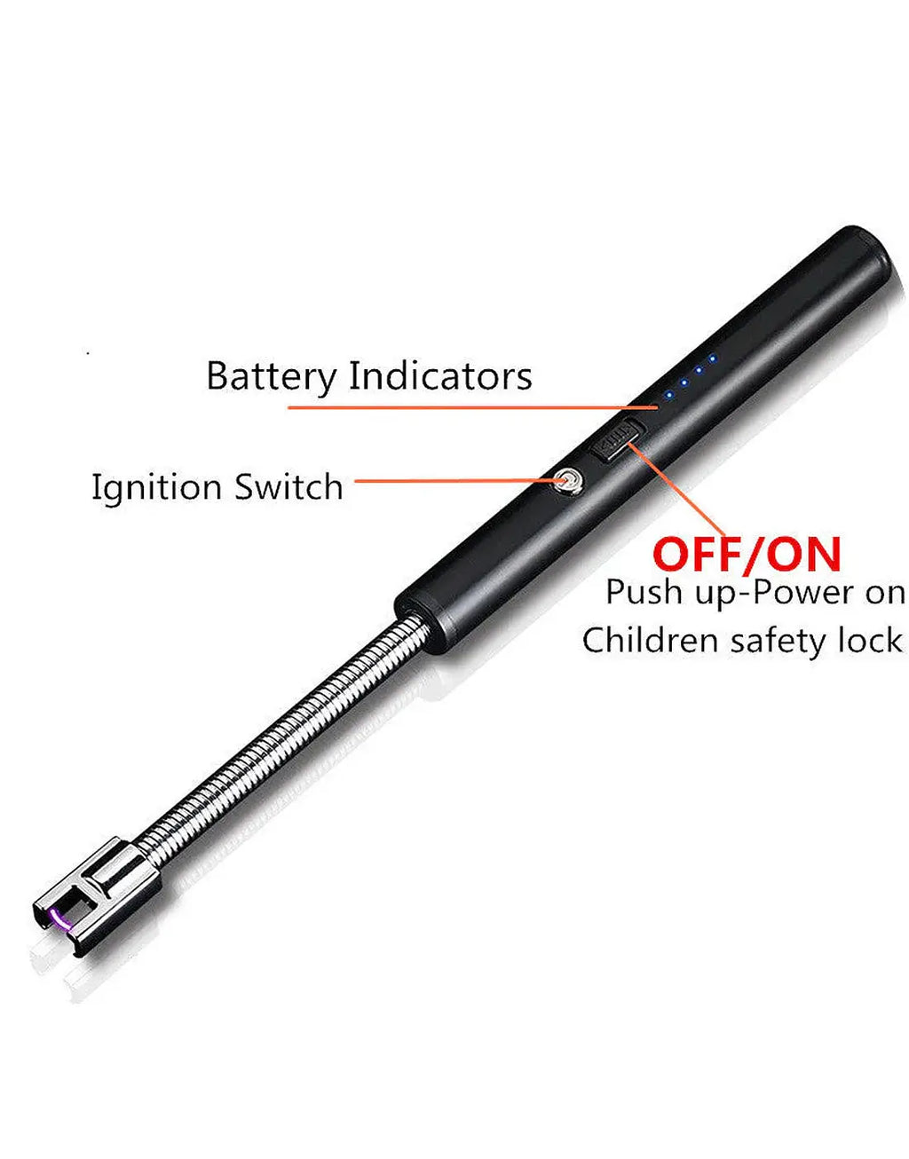 USB Rechargeable Electric Kitchen Lighter for Gas Stove & Outdoor BBQ Grilling