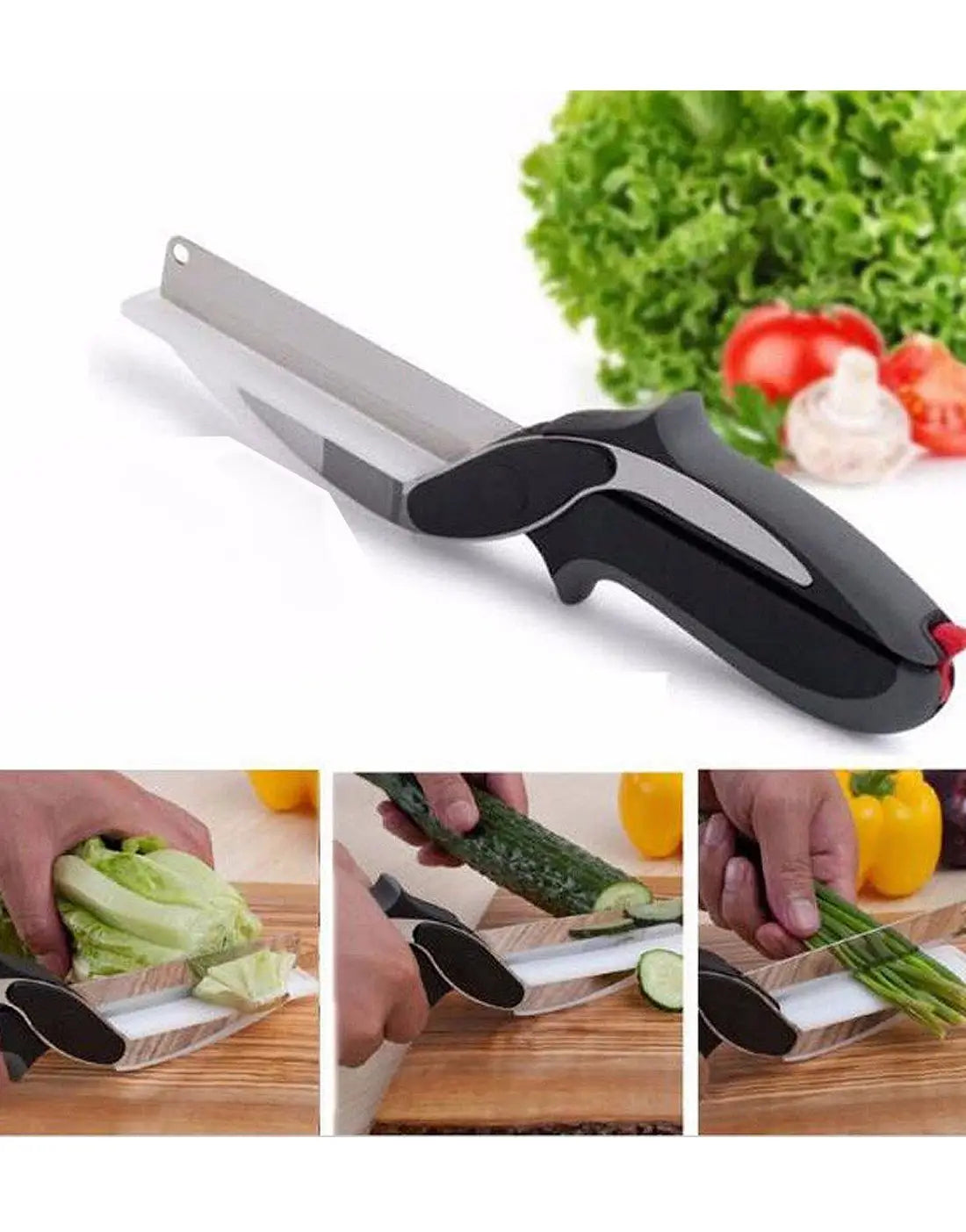 2 in 1 Kitchen Knife & Cutting Board - Great for Food Slicing & Chopping