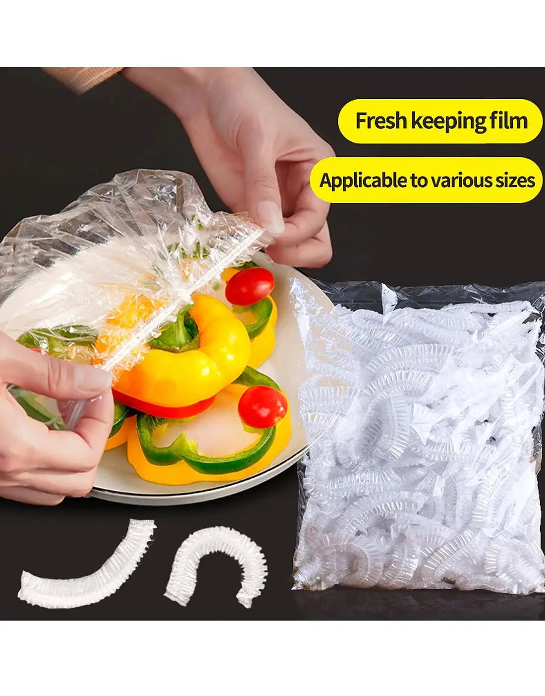 Disposable Food Cover Plastic Wraps - 100 Pieces