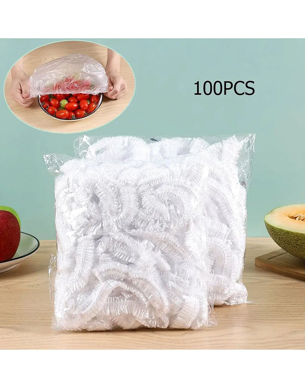 Disposable Food Cover Plastic Wraps - 100 Pieces