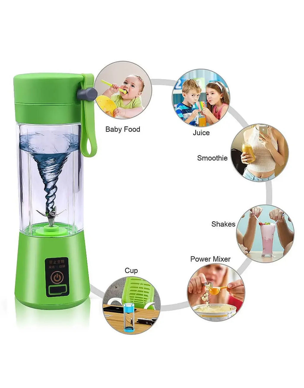 USB Rechargeable Portable Mini Blender Juicer 380ml for Smoothies, Shakes & Travel