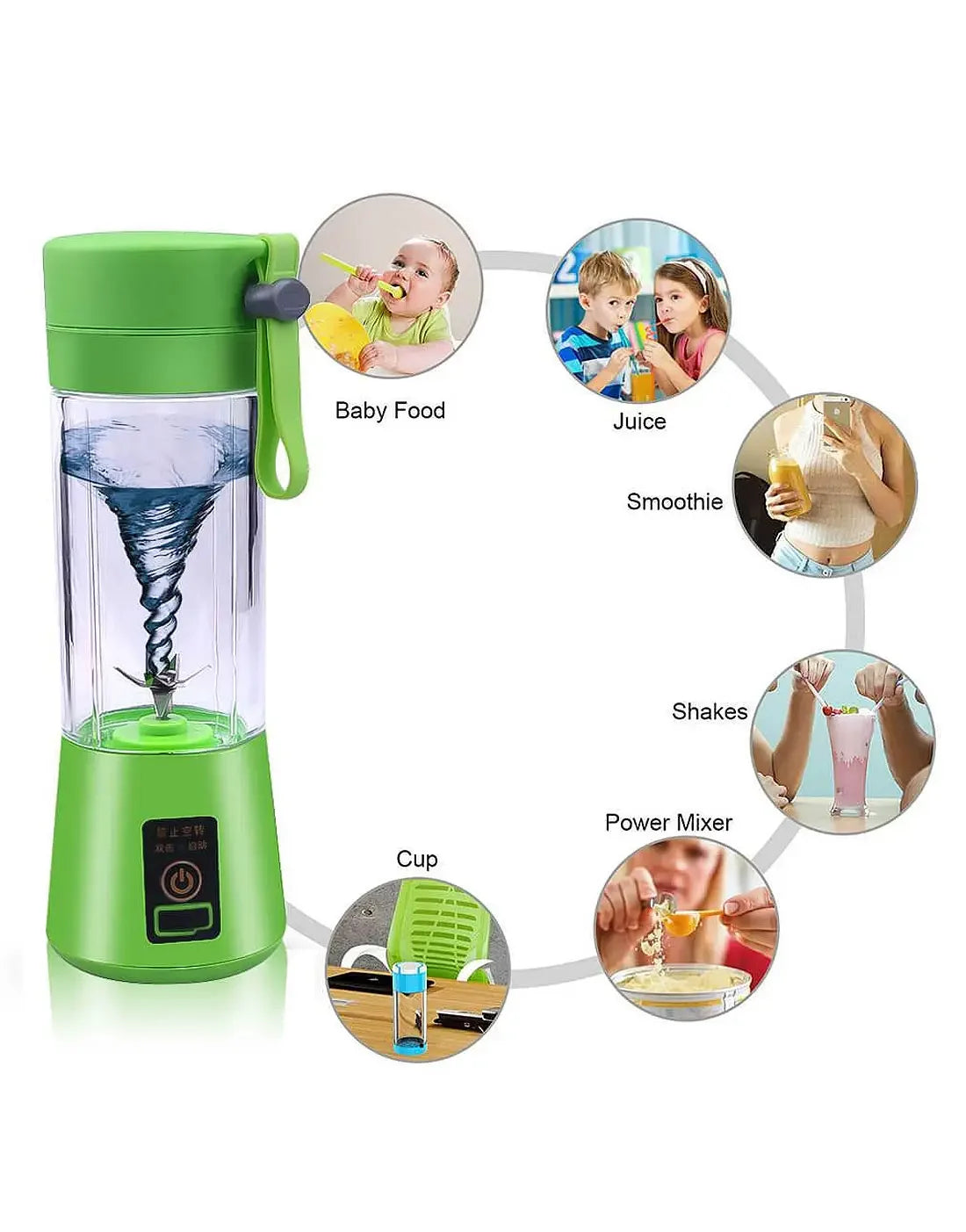 USB Rechargeable Portable Mini Blender Juicer 380ml for Smoothies, Shakes & Travel