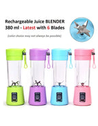 USB Rechargeable Portable Mini Blender Juicer 380ml for Smoothies, Shakes & Travel
