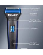 Kemei KM-6332 3-in-1 Grooming Kit - Rechargeable Trimmer for Beard, Hair & Nose Trimming