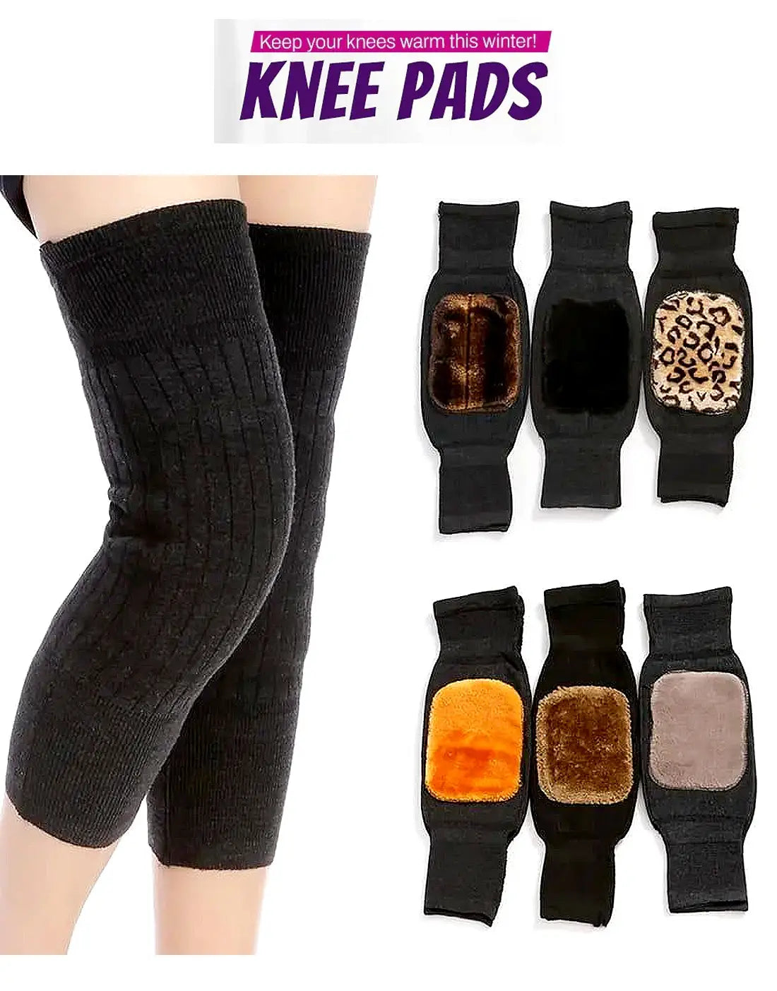 Pair of Unisex Thermal Knee Warmer for Winter Pain Relief & Joint Support