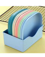 10‑Piece Plastic Reusable Food Plates Set with Stand – Ideal for Snacks and Breakfast