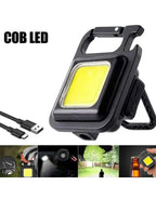 COB Rechargeable Pocket Keychain Flashlight with Bottle Opener & Magnet Base
