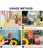2-In-1 USB Rechargeable Portable Juicer Blender for Smoothies, Shakes, and Frozen Drinks