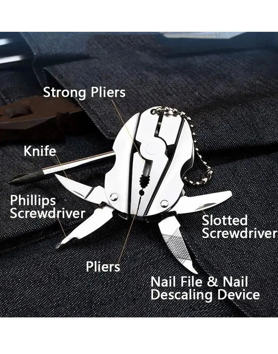 Stainless Steel Outdoor Multi-Tools Plier Knife | Multi Tool Keychain for Camping, Hiking & Everyday Use