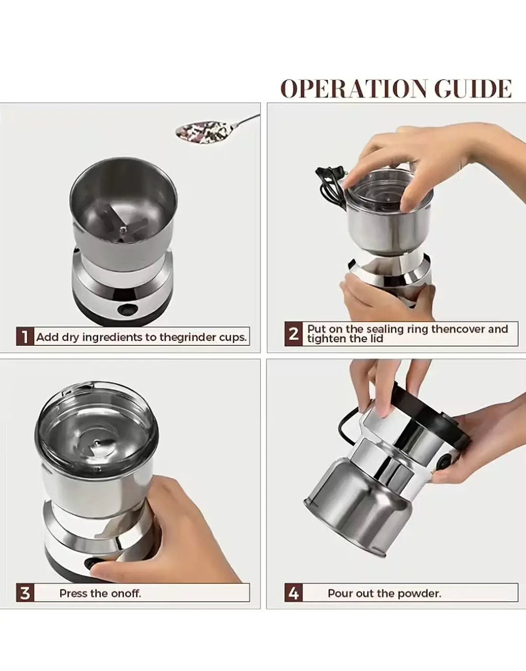 RAF Electric Masala Grinder Machine for Coffee Beans, Spices & Sugar