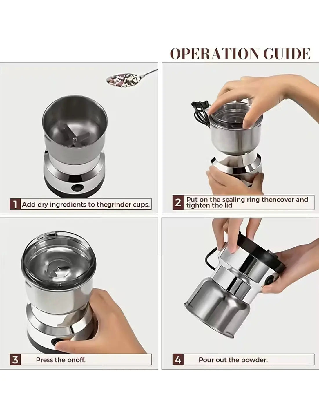RAF Electric Masala Grinder Machine for Coffee Beans, Spices & Sugar