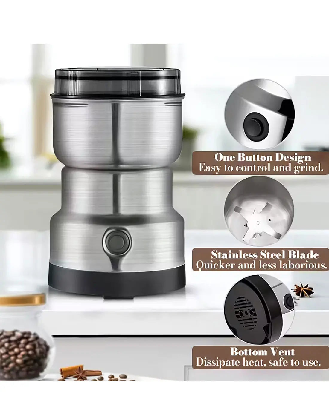 RAF Electric Masala Grinder Machine for Coffee Beans, Spices & Sugar