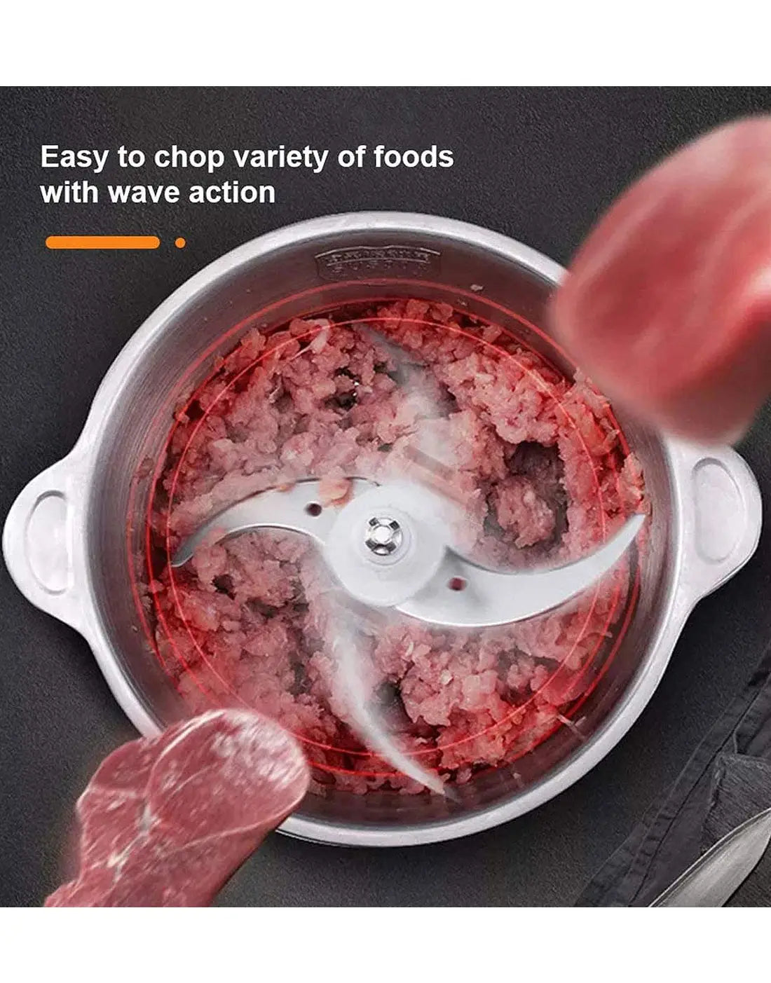 3L Food Processor, Vegetable & Meat Chopper, Qeema Machine – Stainless Steel Bowl 1000W