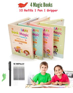 Sank Magic Reusable 4 Practice Copybook + Magic Pen with 10 Refills
