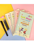 Sank Magic Reusable 4 Practice Copybook + Magic Pen with 10 Refills
