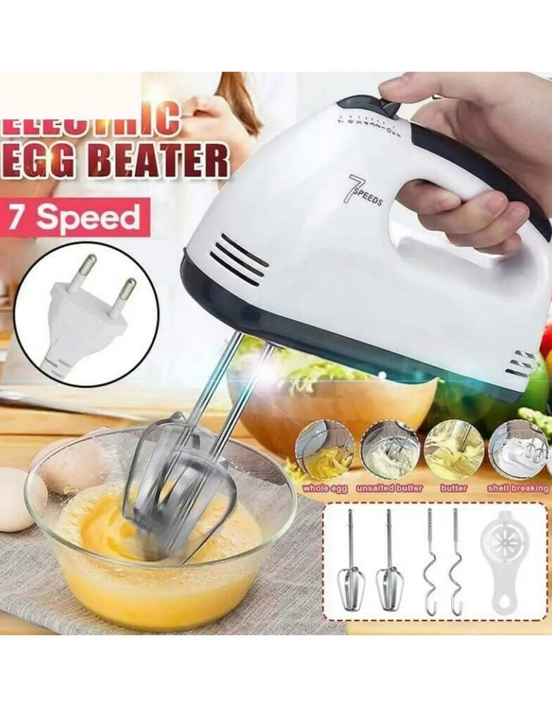 Scarlett Electric Hand Mixer/Beater For Egg, Cream & Dough