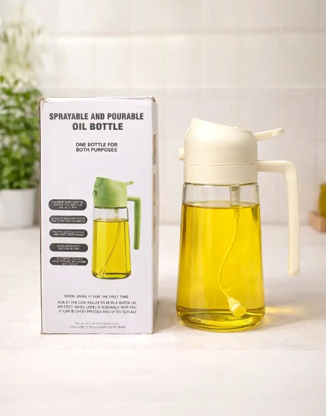 2 in 1 Sprayable & Pourable Cooking Oil Bottle 500ml