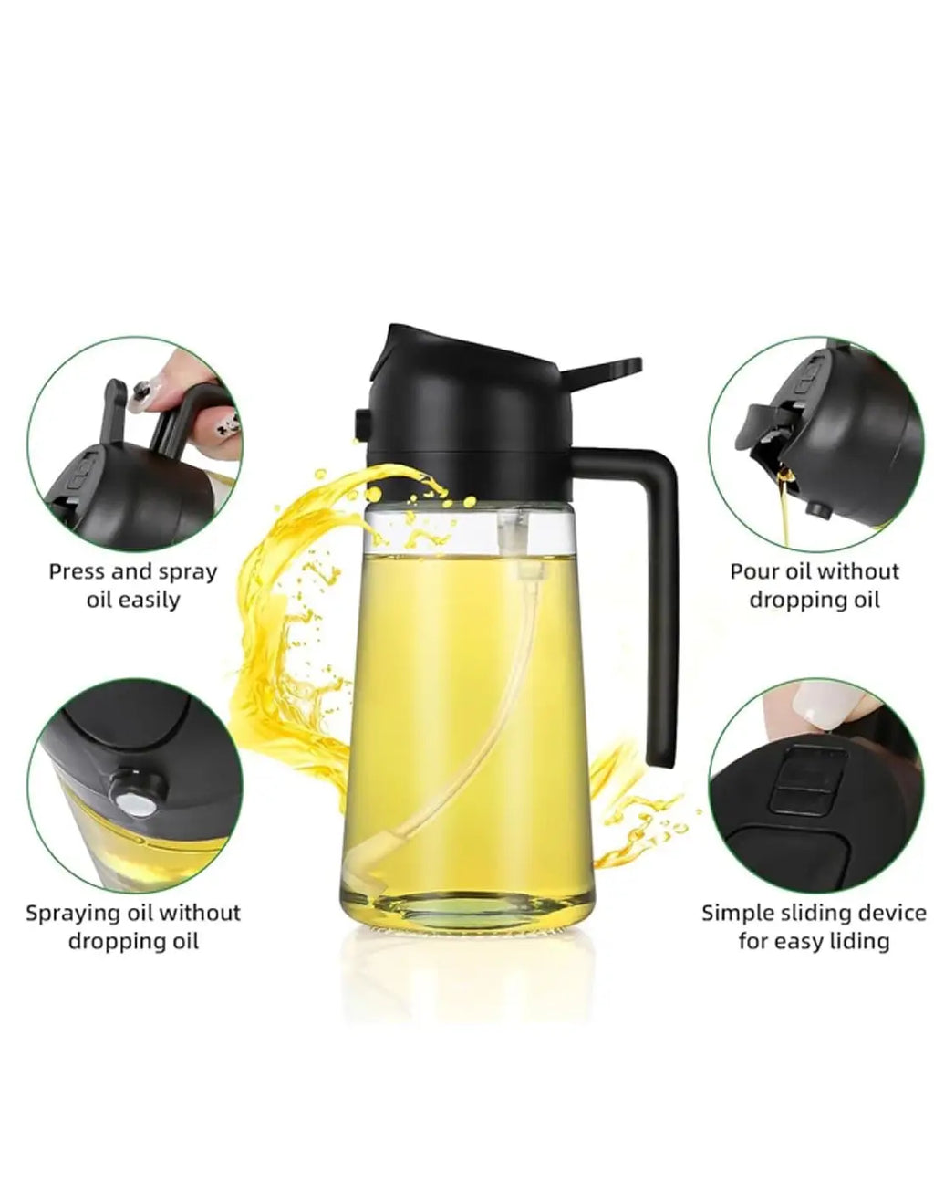 2 in 1 Sprayable & Pourable Cooking Oil Bottle 500ml