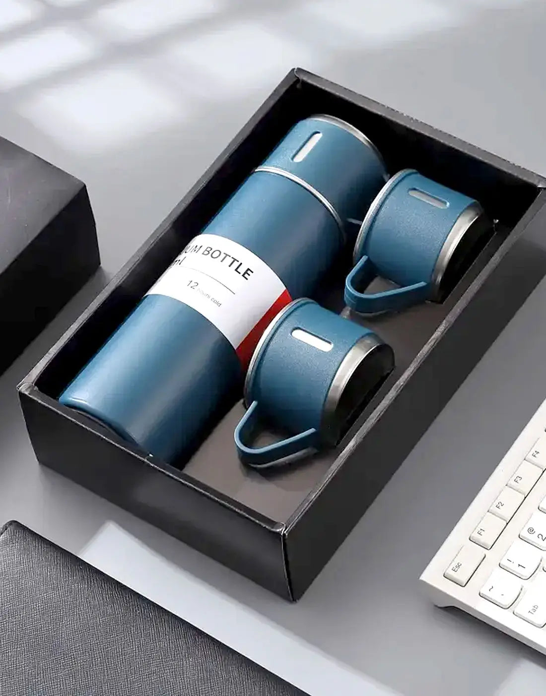 3 Cup Double-Layer Stainless Steel Vacuum Flask Set - 500ml