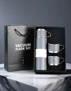 3 Cup Double-Layer Stainless Steel Vacuum Flask Set - 500ml