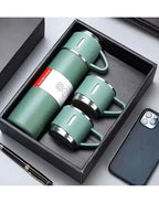 3 Cup Double-Layer Stainless Steel Vacuum Flask Set - 500ml