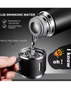 3 Cup Double-Layer Stainless Steel Vacuum Flask Set - 500ml