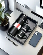 3 Cup Double-Layer Stainless Steel Vacuum Flask Set - 500ml