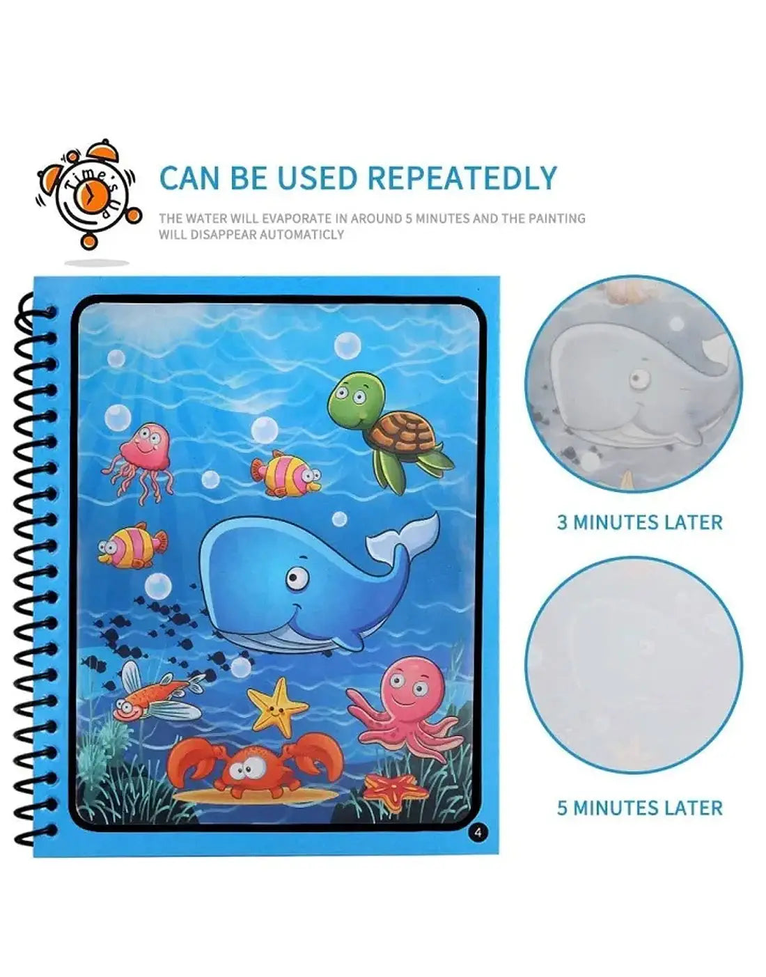 Magic Water Painting Coloring Book with Magic Water Pen